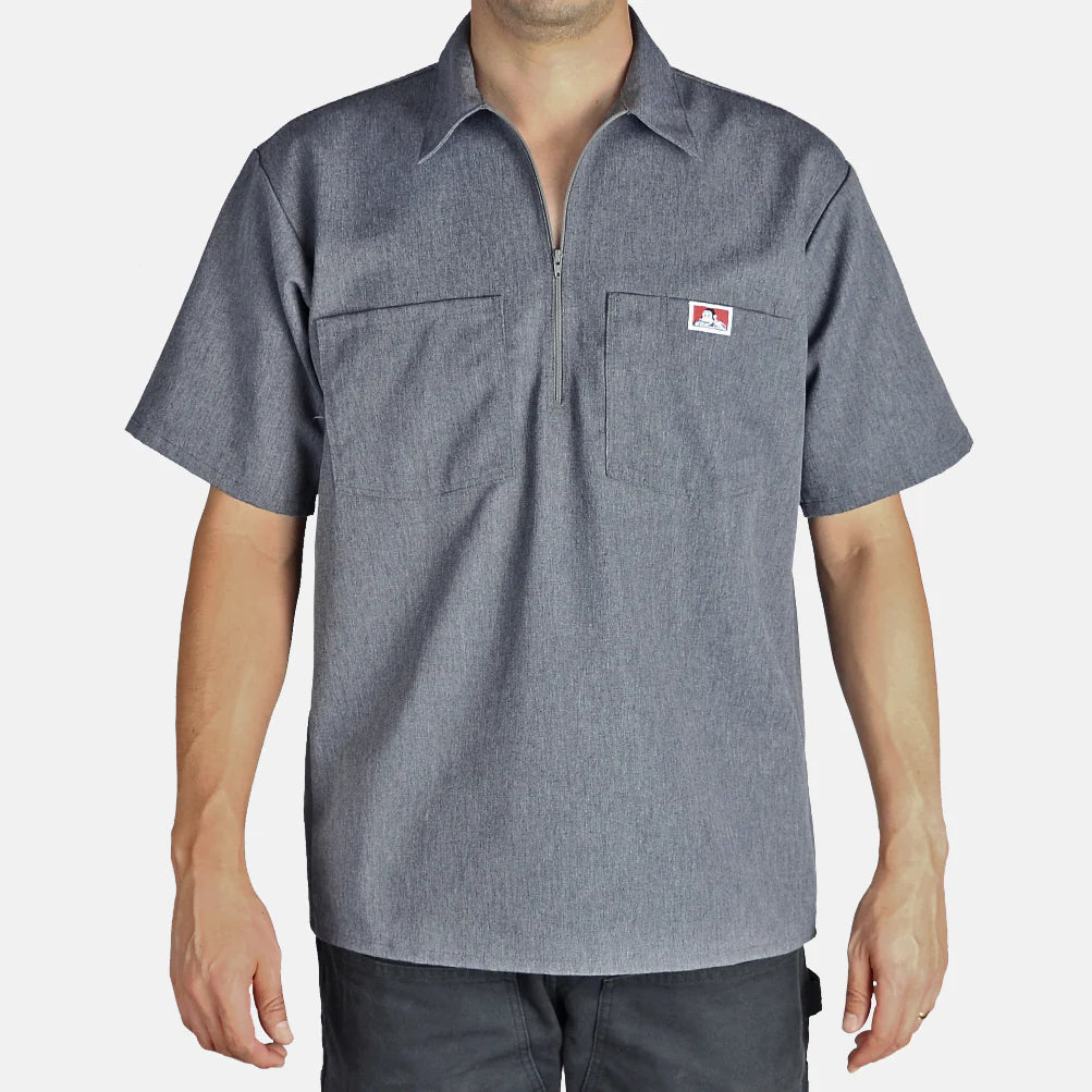 Ben Davis Men's 1/2 Zip Shirt Solid