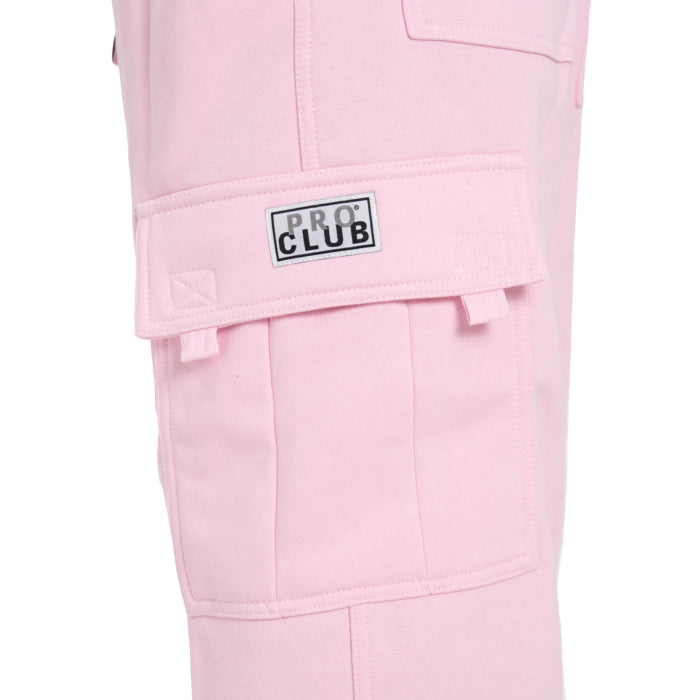 Pro Club Heavyweight Cargo Sweatpants Pink & Hot Pink