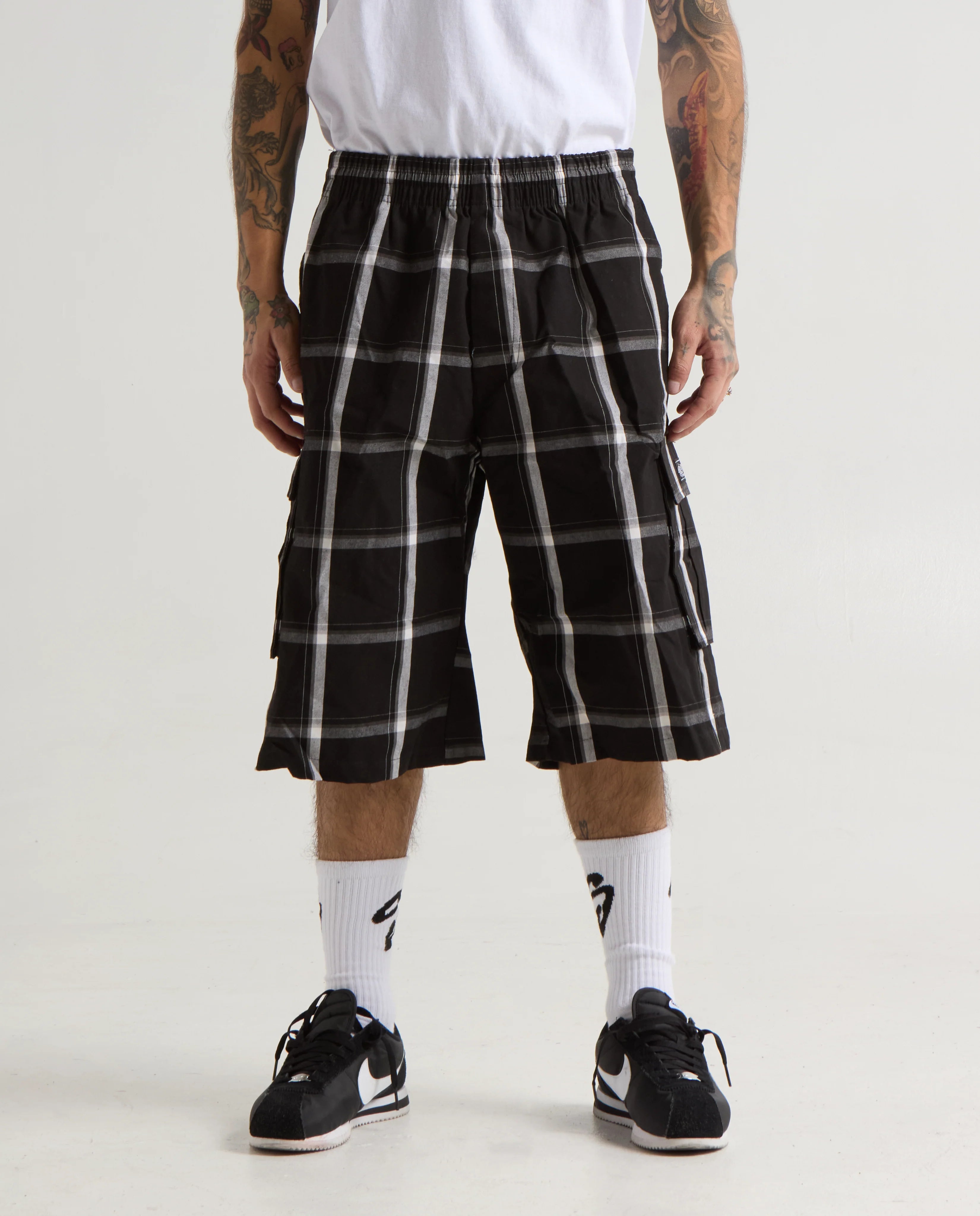 【YARDSALE】 Flannel Shorts - Grey/White s-l400.jpg
