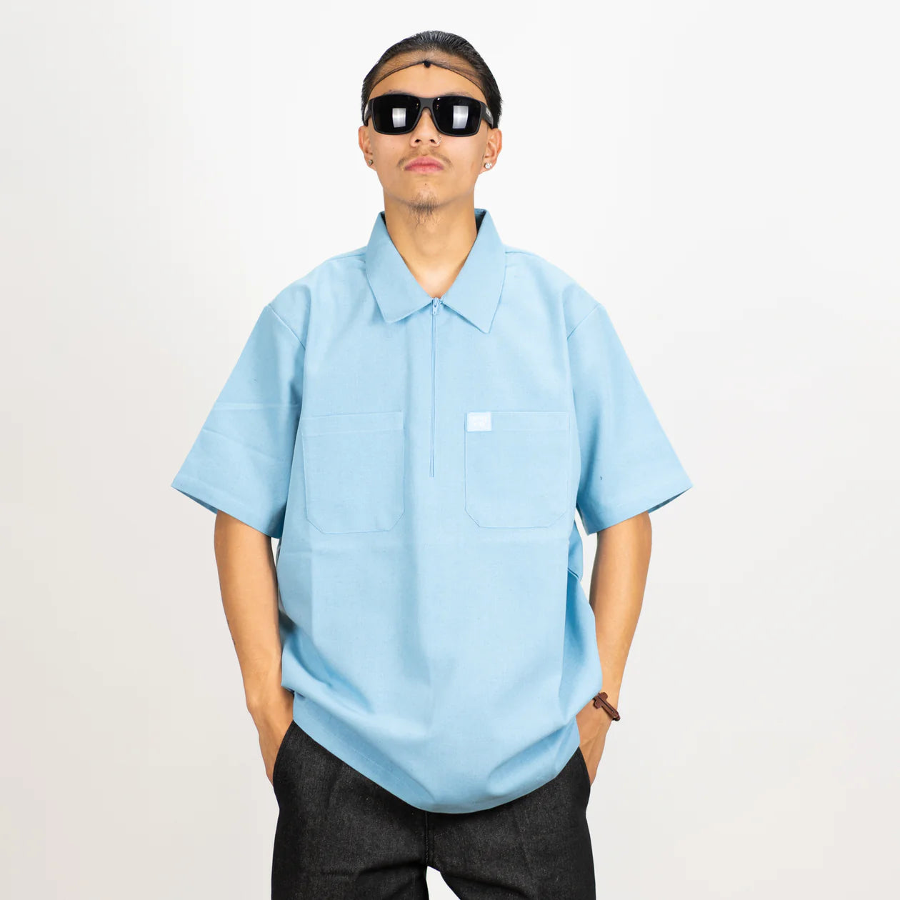 FB County Solid Short Sleeve Zip Shirt