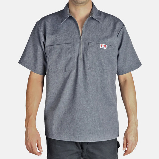 Ben Davis Men's 1/2 Zip Shirt Solid