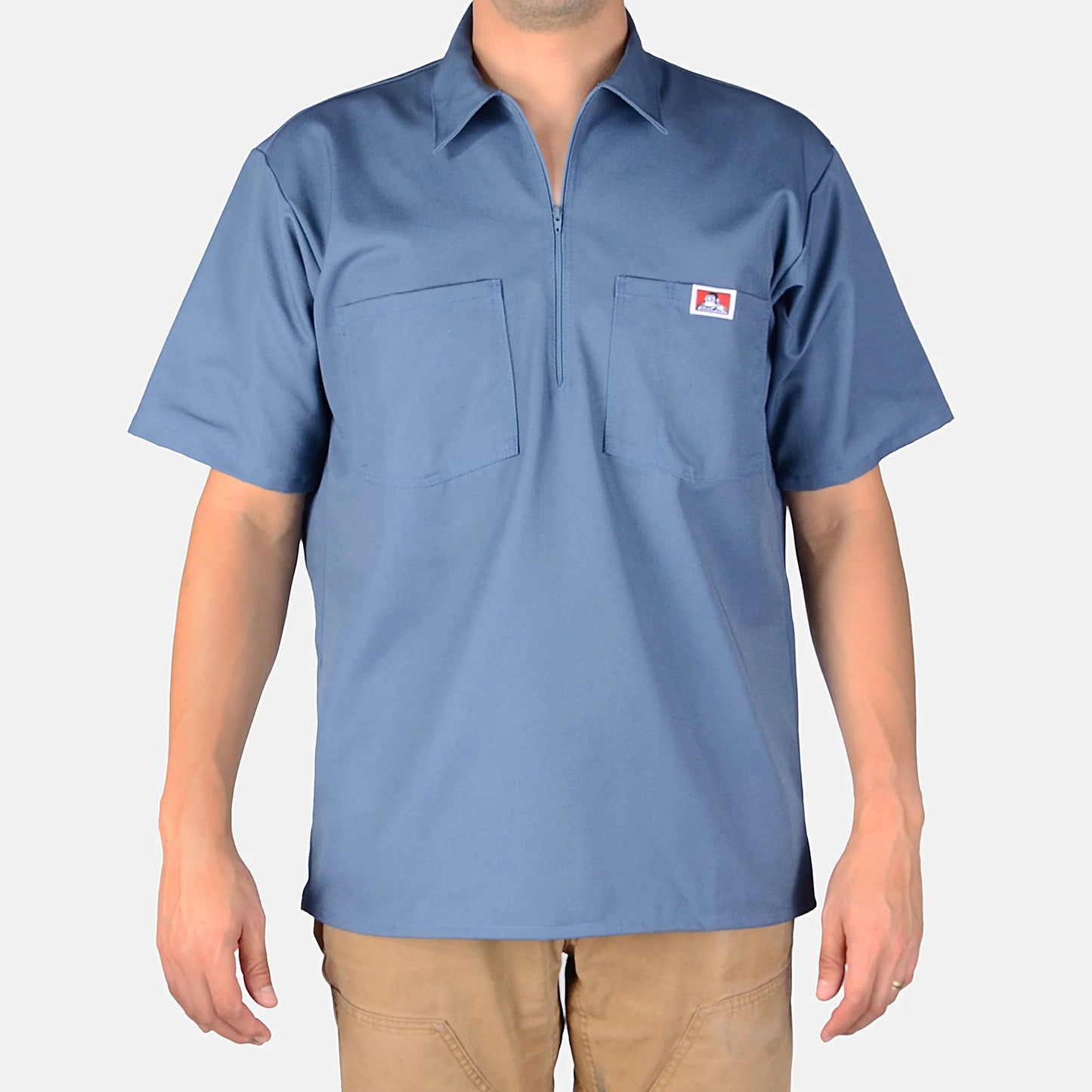 Ben Davis Men's 1/2 Zip Shirt Solid