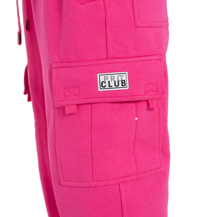 Pro Club Heavyweight Cargo Sweatpants Pink & Hot Pink
