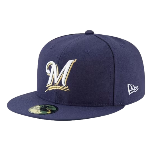 New Era Milwaukee Brewers Navy 59FIFTY Fitted Hat