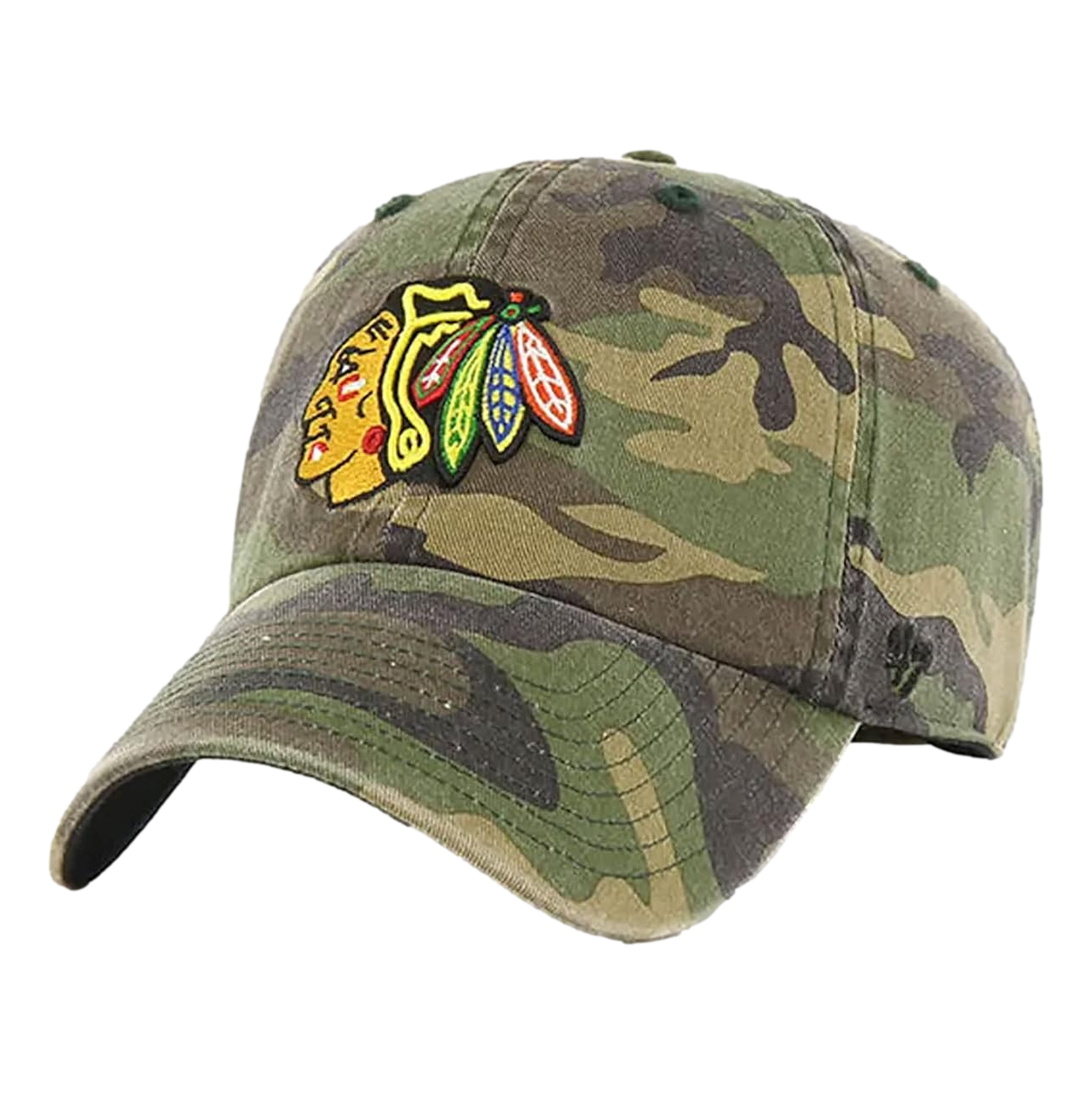 '47 Brand Clean Up Chicago Blackhawks Camo Adjustable Hat