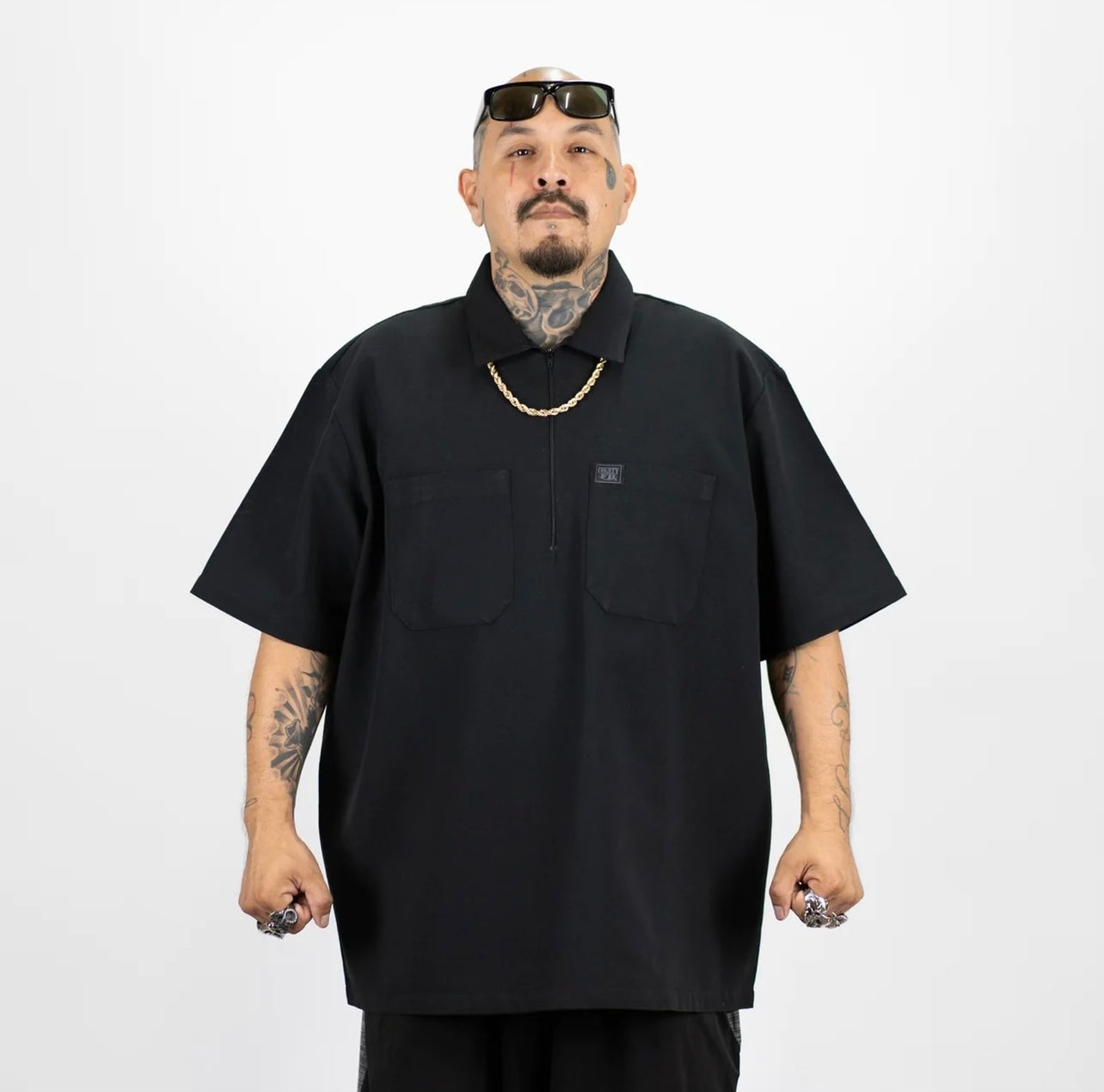 FB County Solid Short Sleeve Zip Shirt