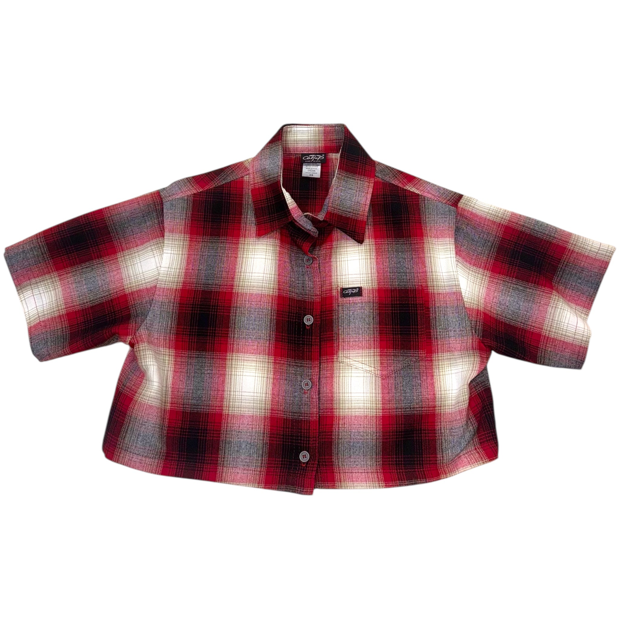 Caltop Women's Vetrano Cropped Checkered Shirt