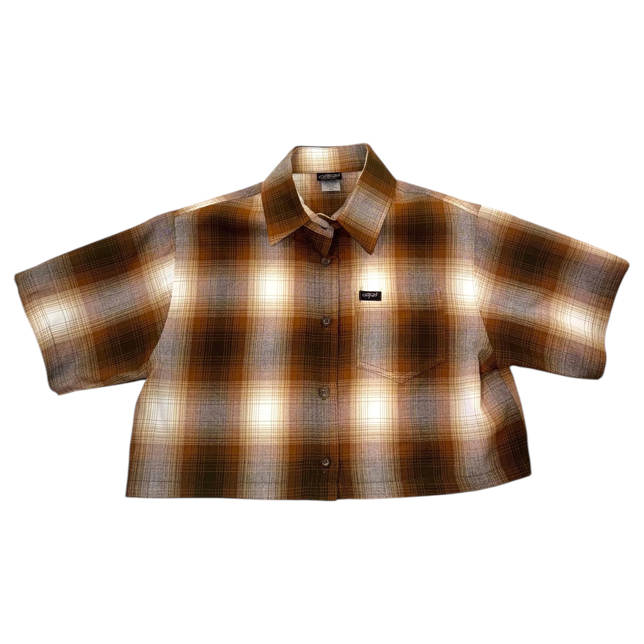 Caltop Women's Vetrano Cropped Checkered Shirt