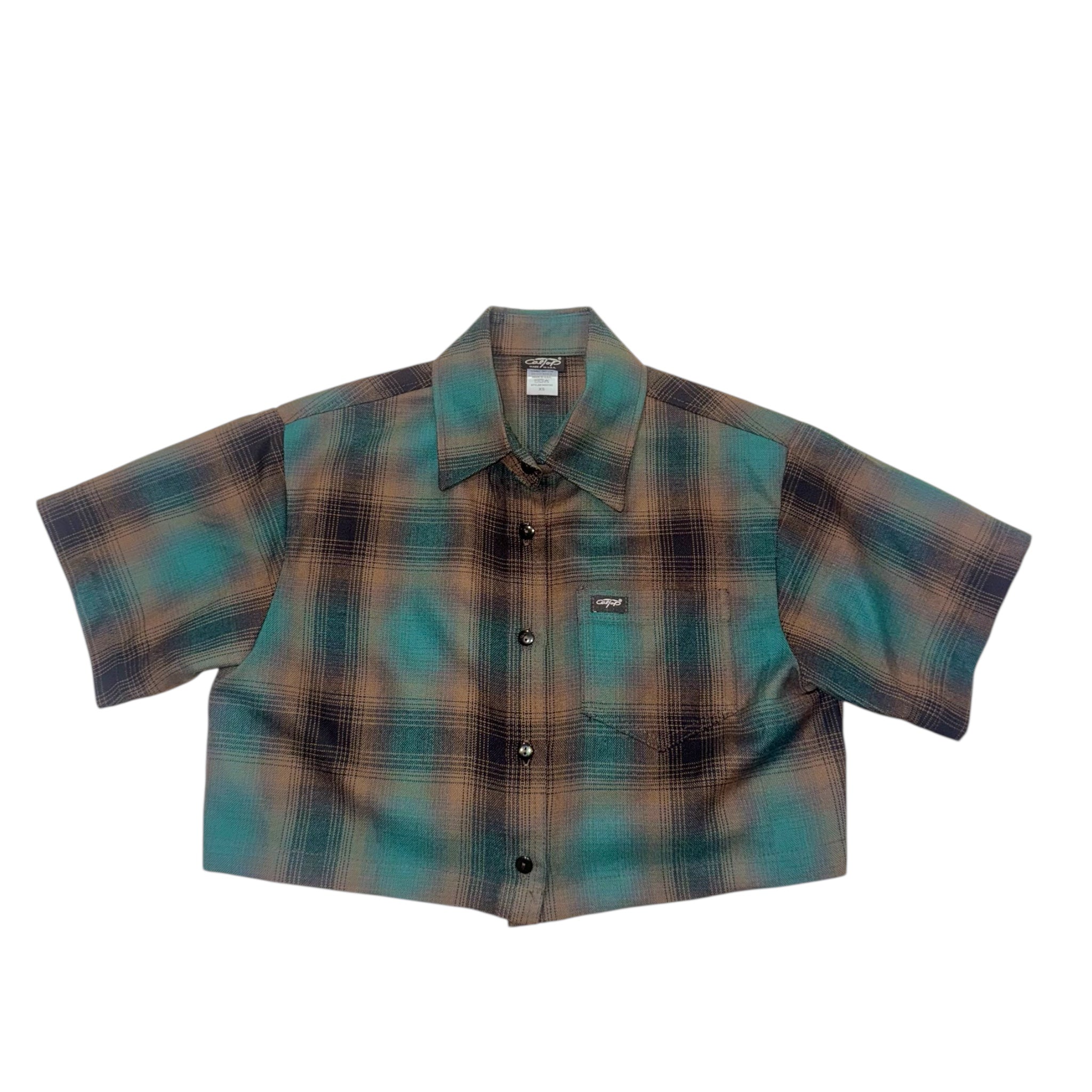 Caltop Women's Vetrano Cropped Checkered Shirt