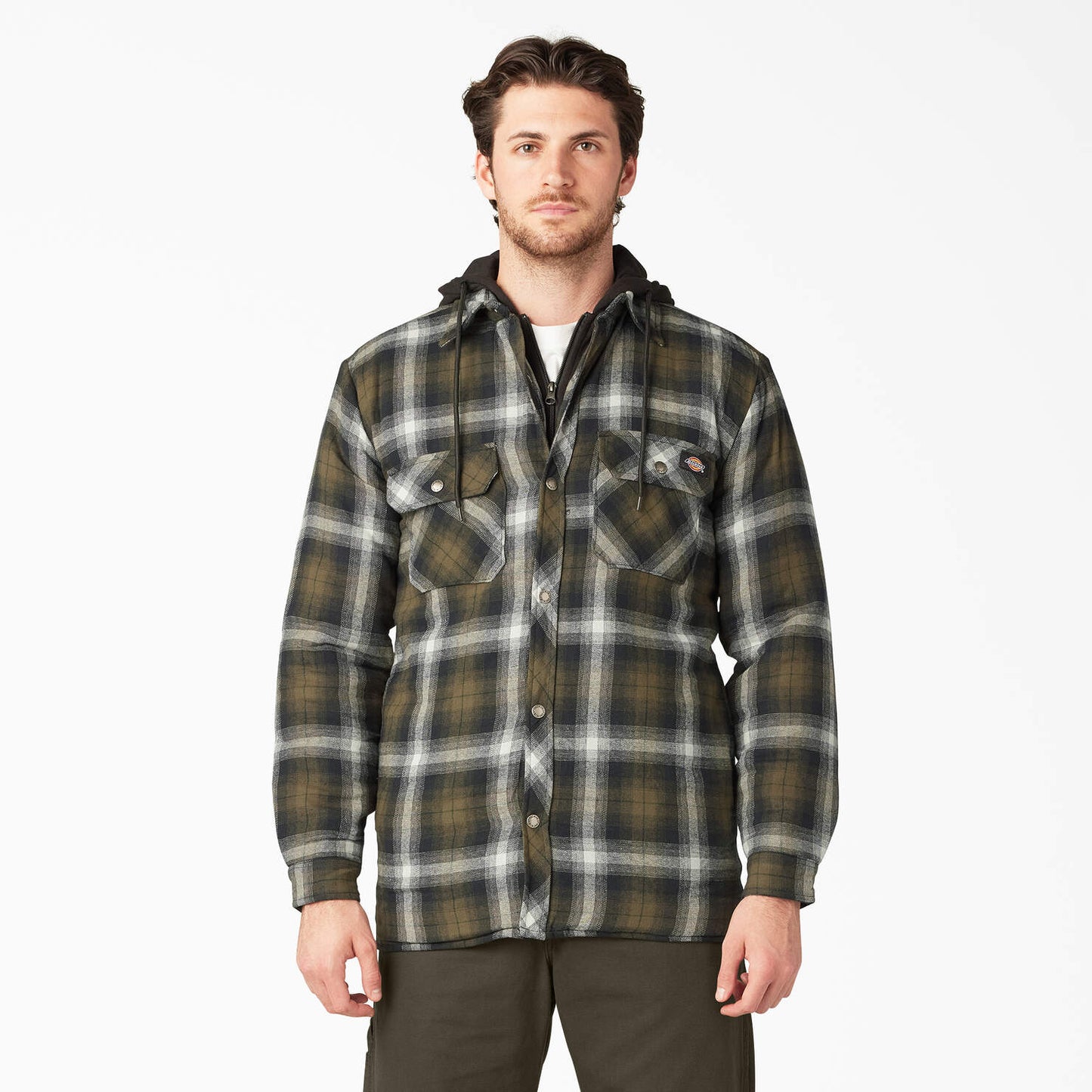 Dickies Water Repellent Flannel Hooded Shirt Jacket