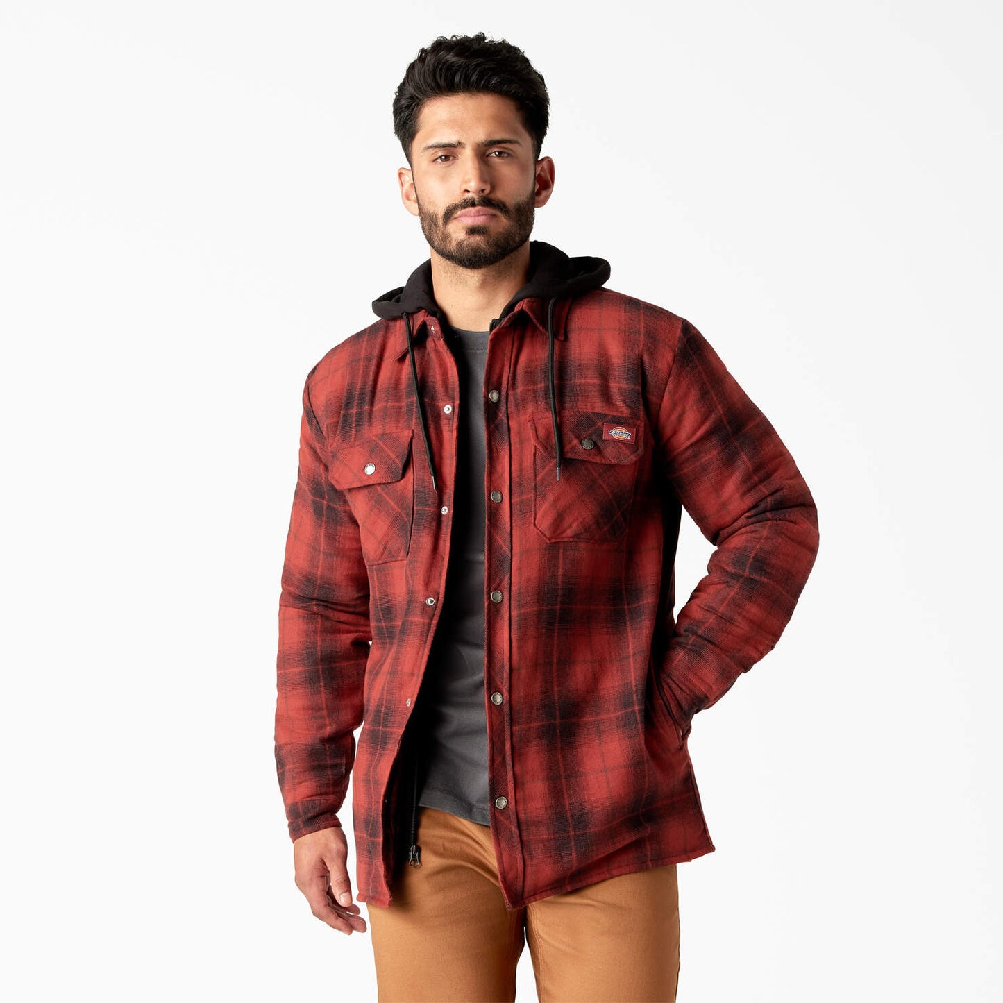 Dickies Water Repellent Flannel Hooded Shirt Jacket