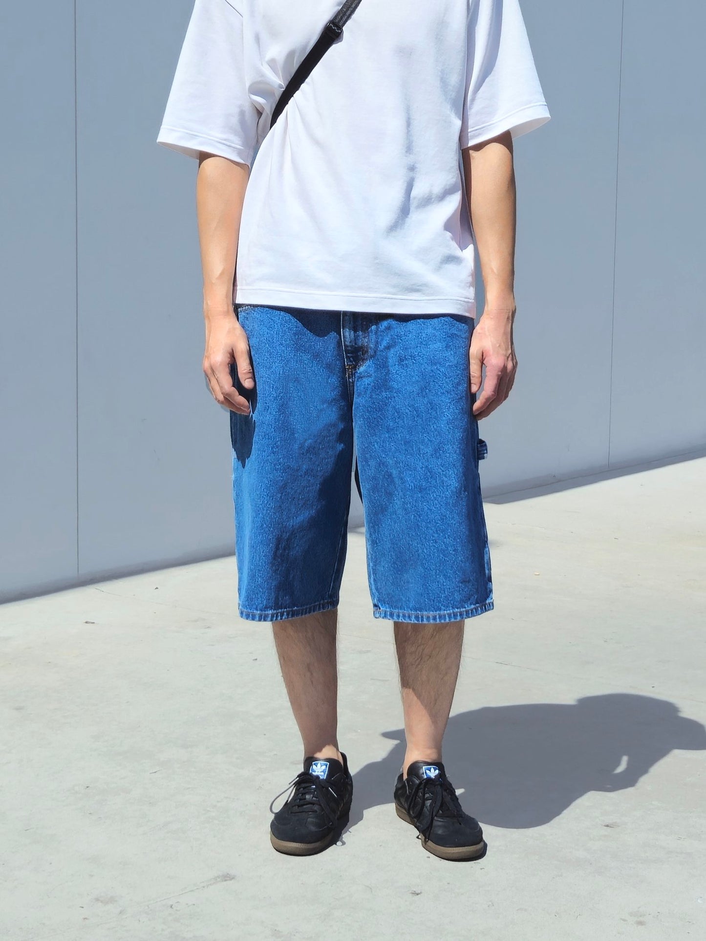 Neo Blue Baggy Carpenter Jean Shorts