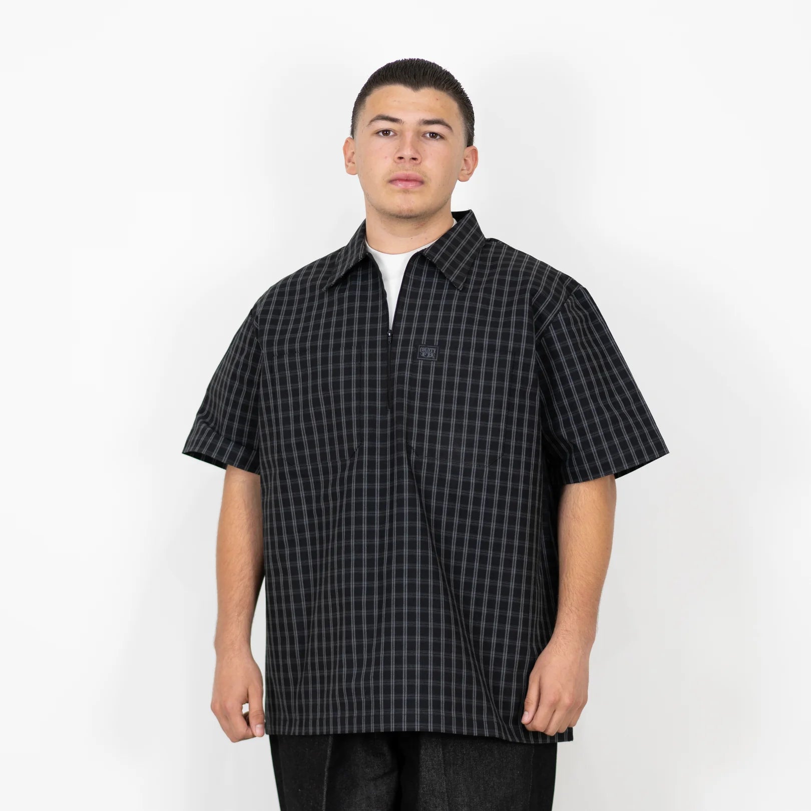 FB County Heavyweight Checkered Vintage 1/2 Zip Shirt
