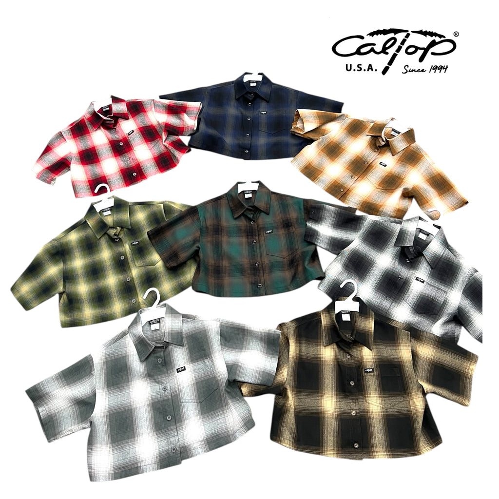 Caltop Women's Vetrano Cropped Checkered Shirt