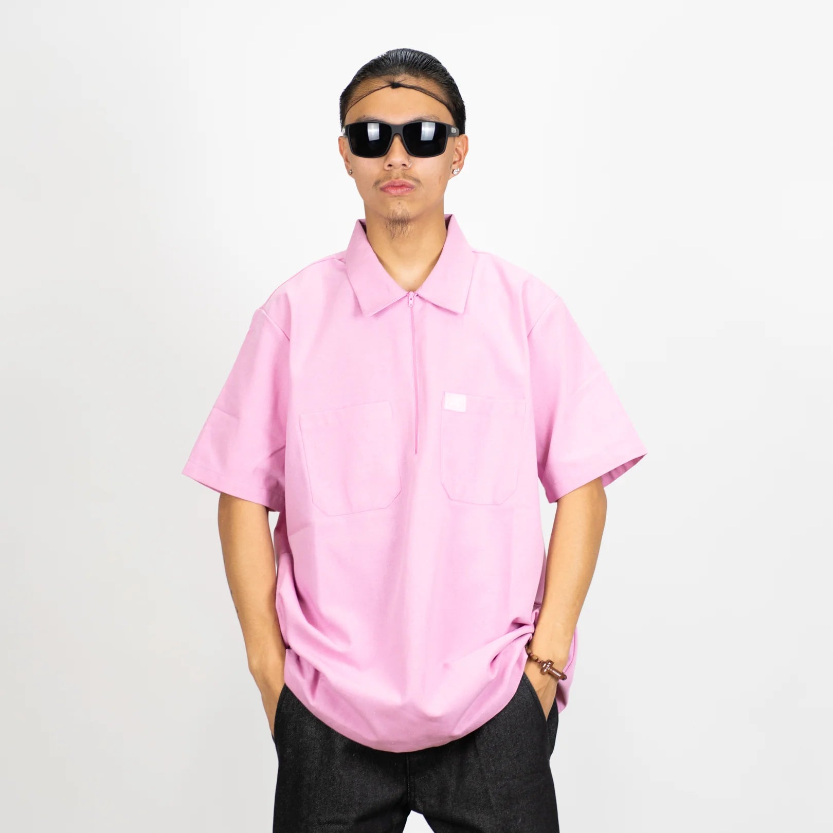 FB County Solid Short Sleeve Zip Shirt