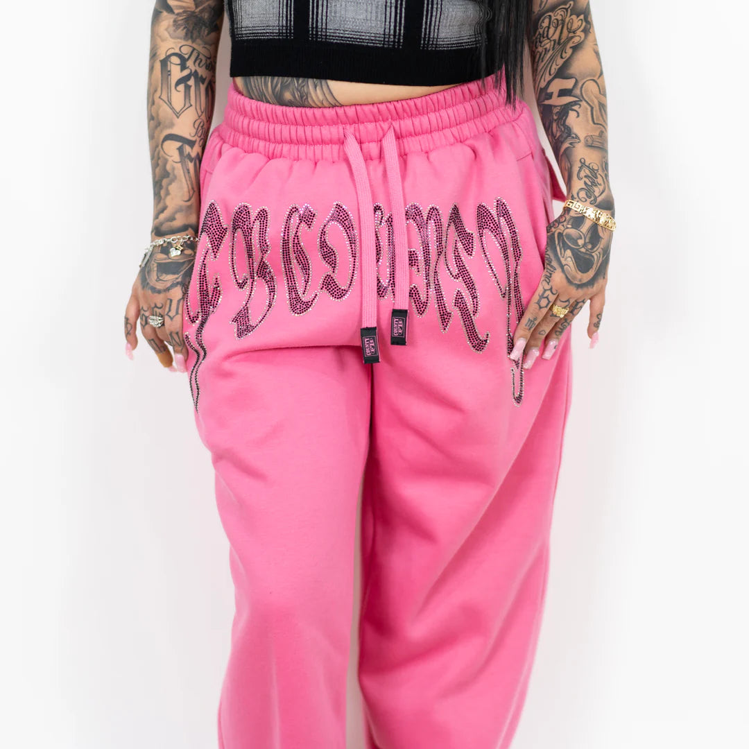 FB County Baggy Rhinestone Sweatpants - Main Image