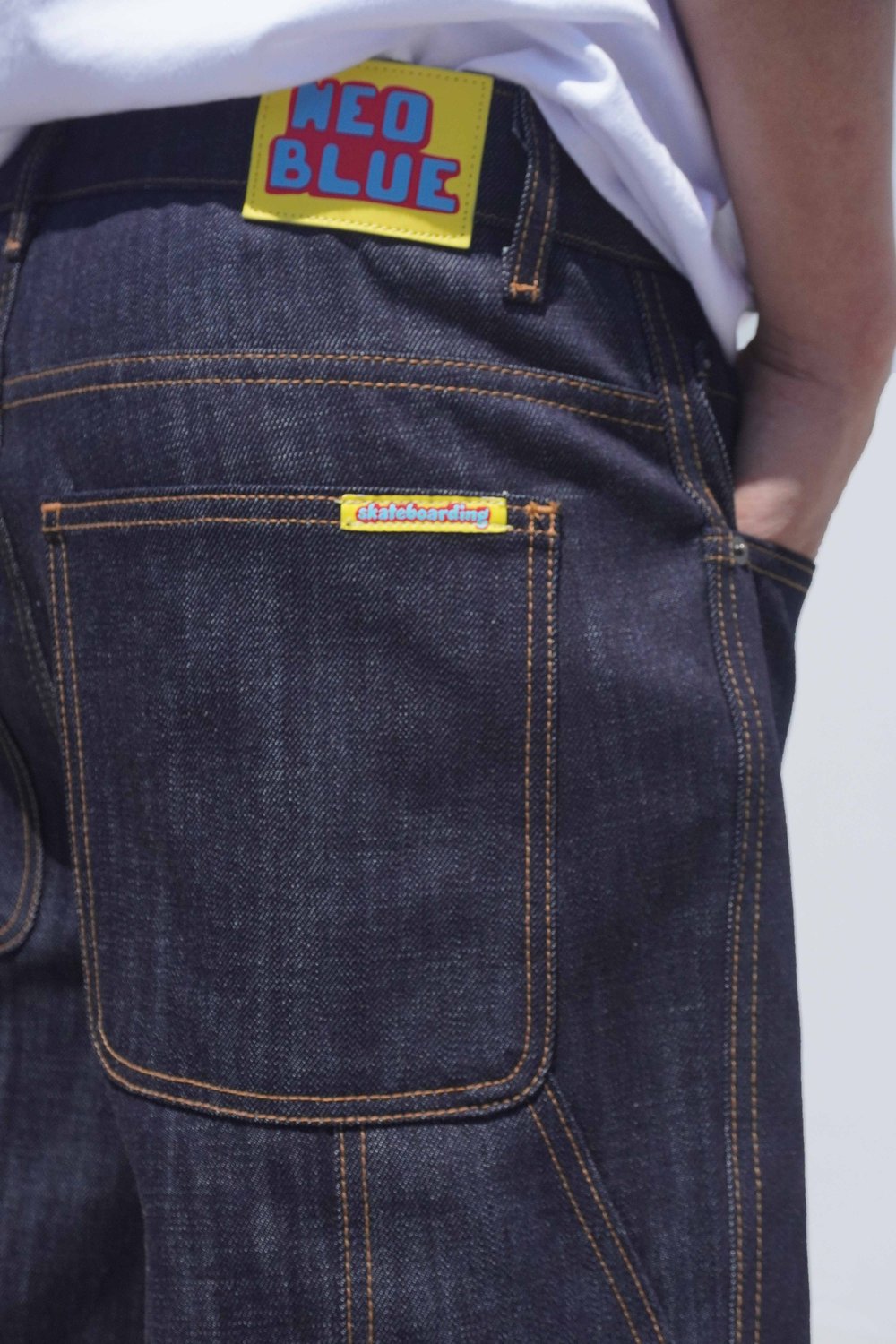 Neo Blue Baggy Carpenter Jean Shorts